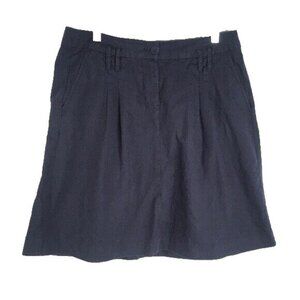 Esprit Skirt Women Size 8 A-line Pocket Pleat Casual Preppy Blue White Dot